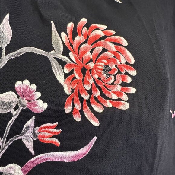 Vintage Bebe Womens Y2K 90s Spaghetti Straps Black Floral Print Tank Top Size S - Picture 5 of 8